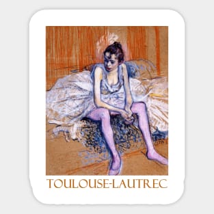 Dancer in Pink Tights by Henri de Toulouse-Lautrec Sticker